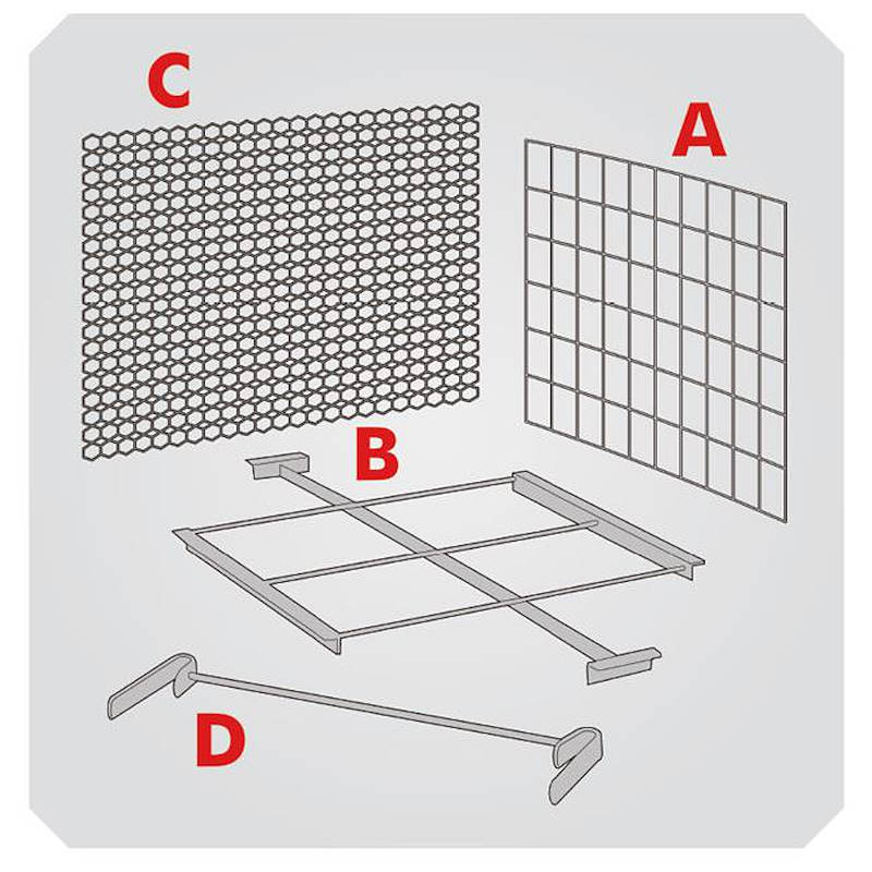 Accessori per cassapallet e vasche, Caratteristiche: B) Griglia sopra vasca tipo "n"