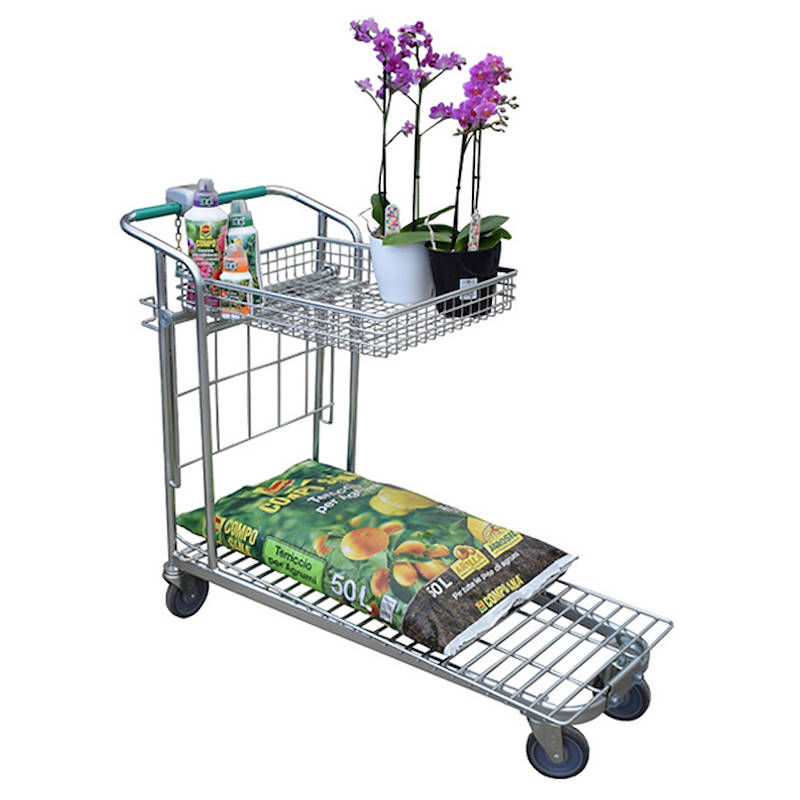 Carrito auto-servicio "Garden flor", Dimensión: ruedas ø 125 mm, Paquete: 15 piezas