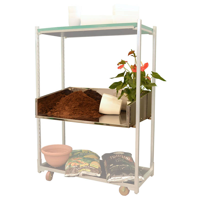 Mostrador para envasar para carrito unistandard de acero