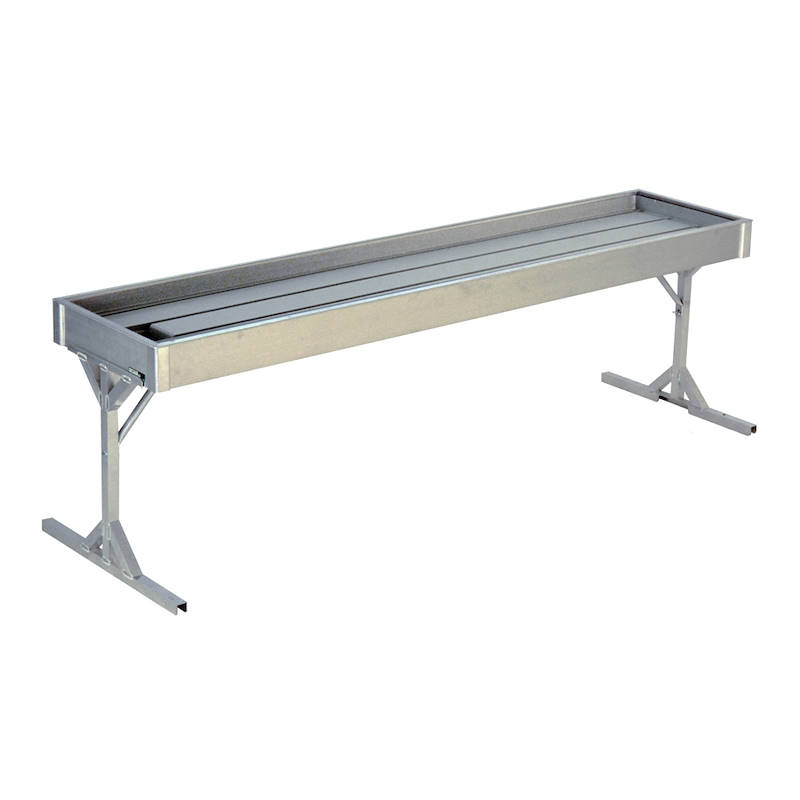 Raised aluminium bench, Size: 656 x 2545 mm