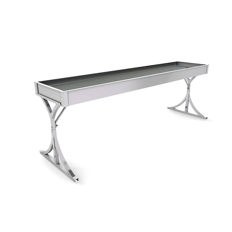 Raised aluminium bench, Size: 656 x 3545 mm