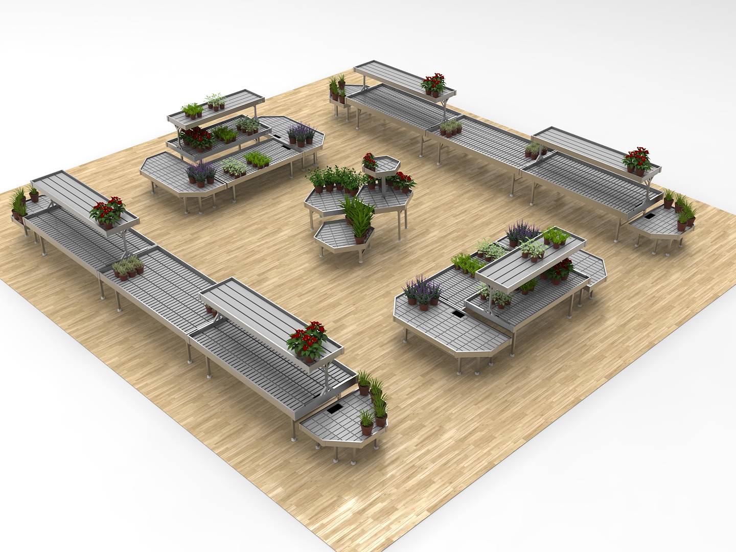 Format PLANTES DE SAISON, Set d'Exposition: GONDOLE FLEURIE