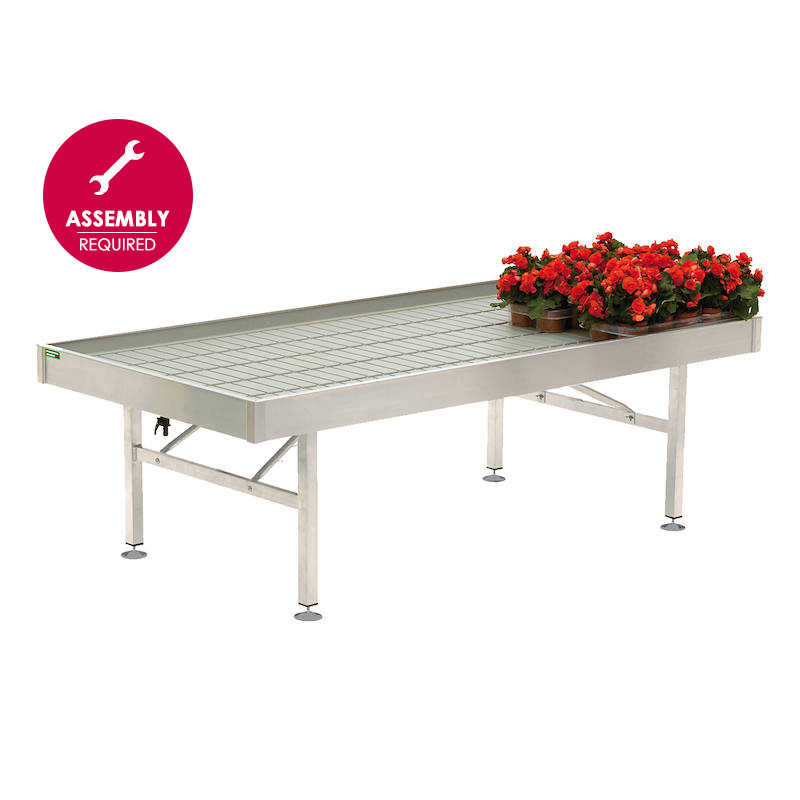 Ready-to-assemble fixed water tables in aluminum, Size: 40.35" x 99.60", Box: 20 units - various heights