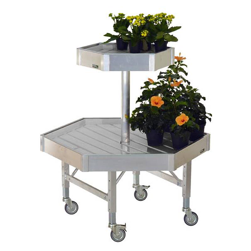 Banc hexagonale avec profil en aluminium