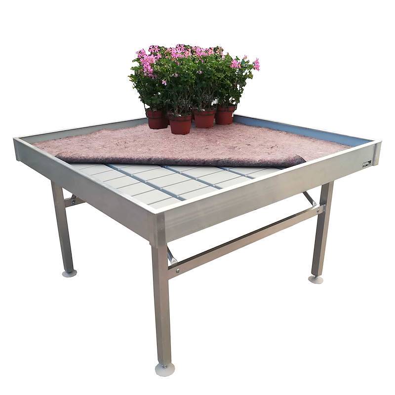 Welded aluminium bench, Size: 1200 x 1200 mm, Height: h 750 mm, Box: 6 units