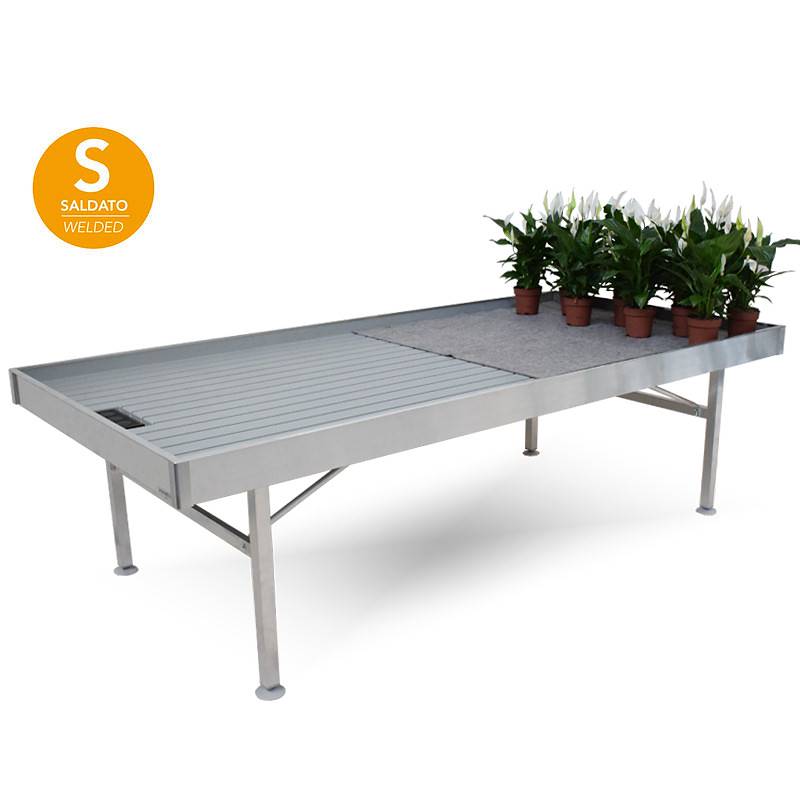 Welded aluminium bench, Size: 1025 x 2055 mm, Height: h 550 mm, Box: 16 pieces