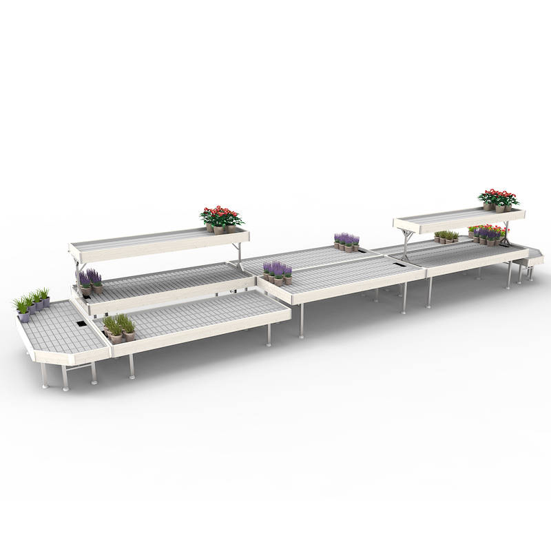 Flowered Gondola Set wood line AMOR, Exhibition Set: FLOWERED GONDOLA MAXI, Color: White wood, Box: 4 Sets