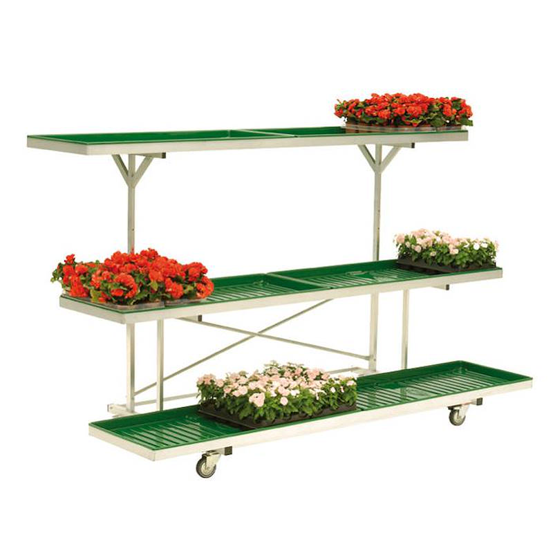 Présentoir à paroi double avec 6 bacs, Couleur: blanc, Paquet: 6 vasques