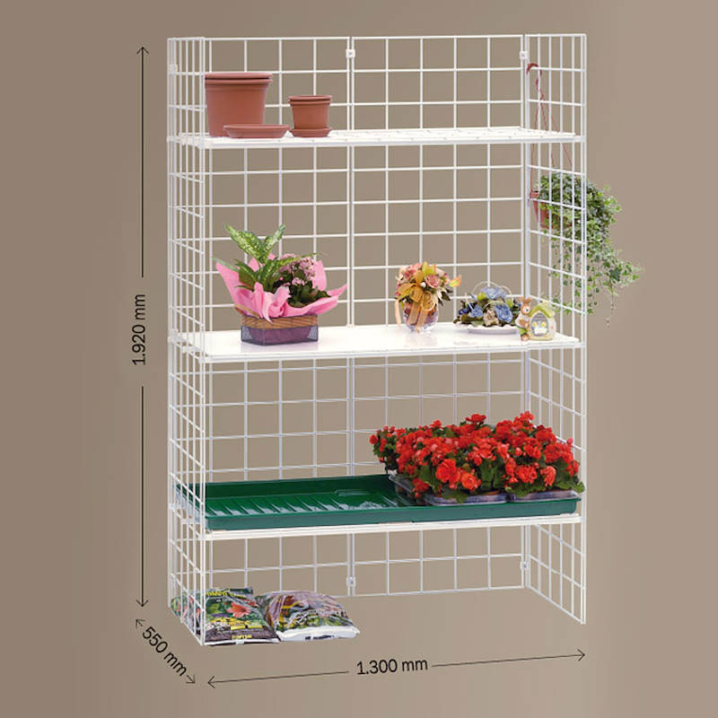 Rayonnage modulaire grillagé avec 3 étagères