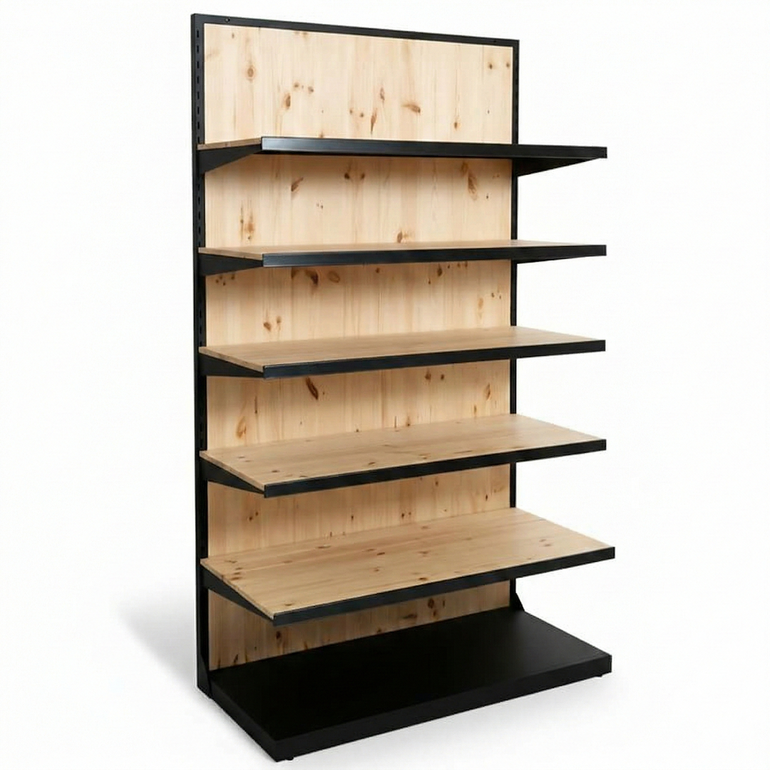 Estantería en madera con repisas móviles
