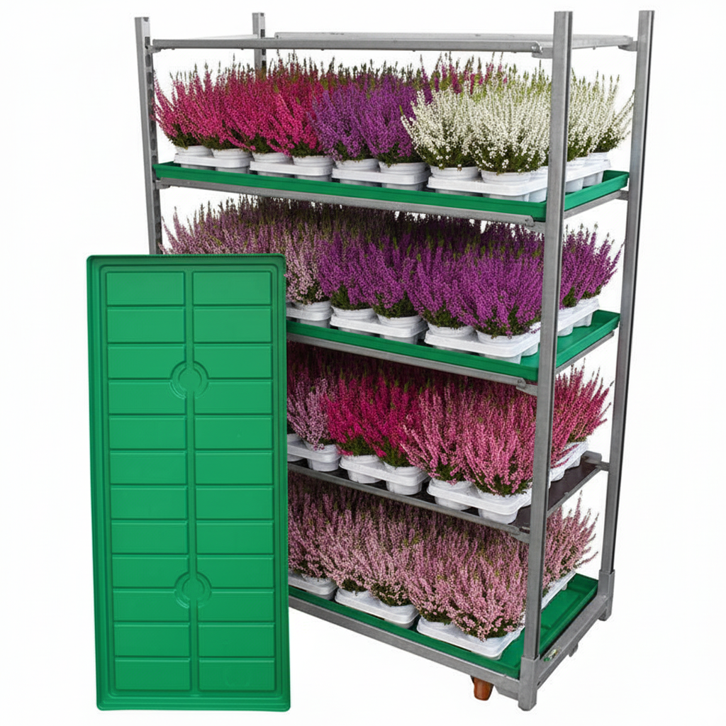 Vaschetta per carrello DC, Colore: verde, Optional: Con piletta di scarico, Pacchetto: 12 pezzi