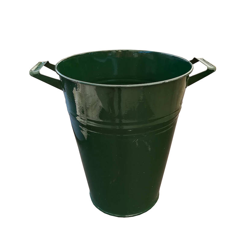 Galvanized vase with handles, Size: ø 280 H 342 mm, Color: green