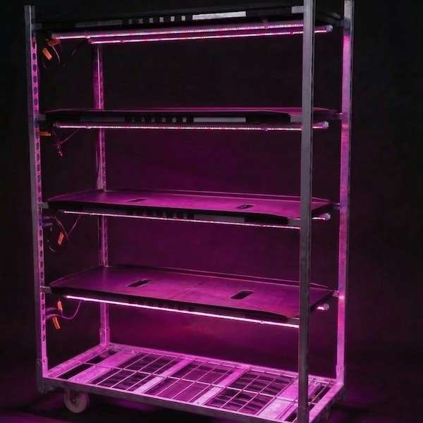 1350 Mesh trolley with TUBE EXTRA PAR LED grow lights