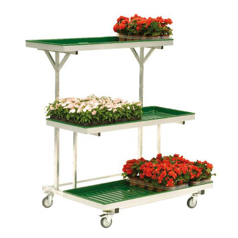 Single wall displayers stand with 3 water trays