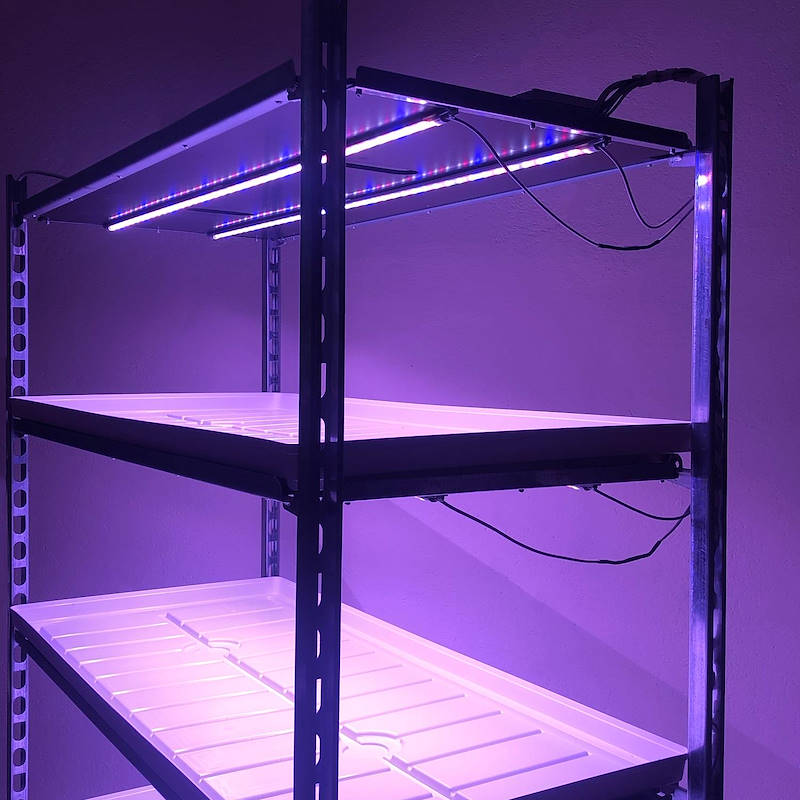 DC trolley with led lights kit for microgreens