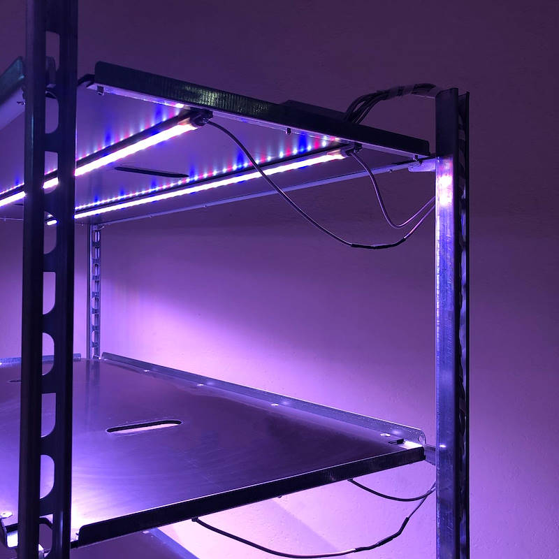 Carrello DC con kit luci led per MICROGREENS