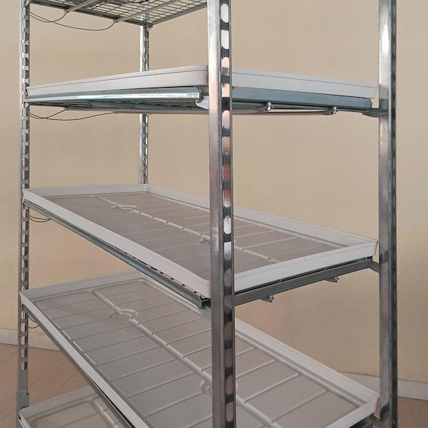 Carrello a griglia con kit luci LED per GERMINAZIONE E INNESTO