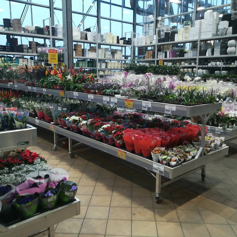 geschweißte Aluminium-Verkaufstisch auf Rädern