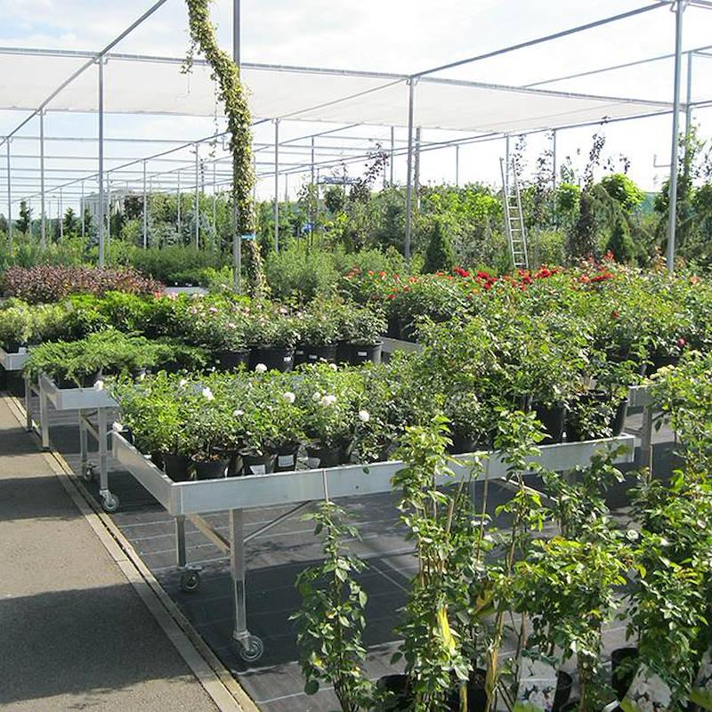 Table en aluminium soudeée sur roues pivotantes