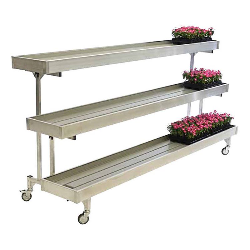 Aluminium wall bench three shelves