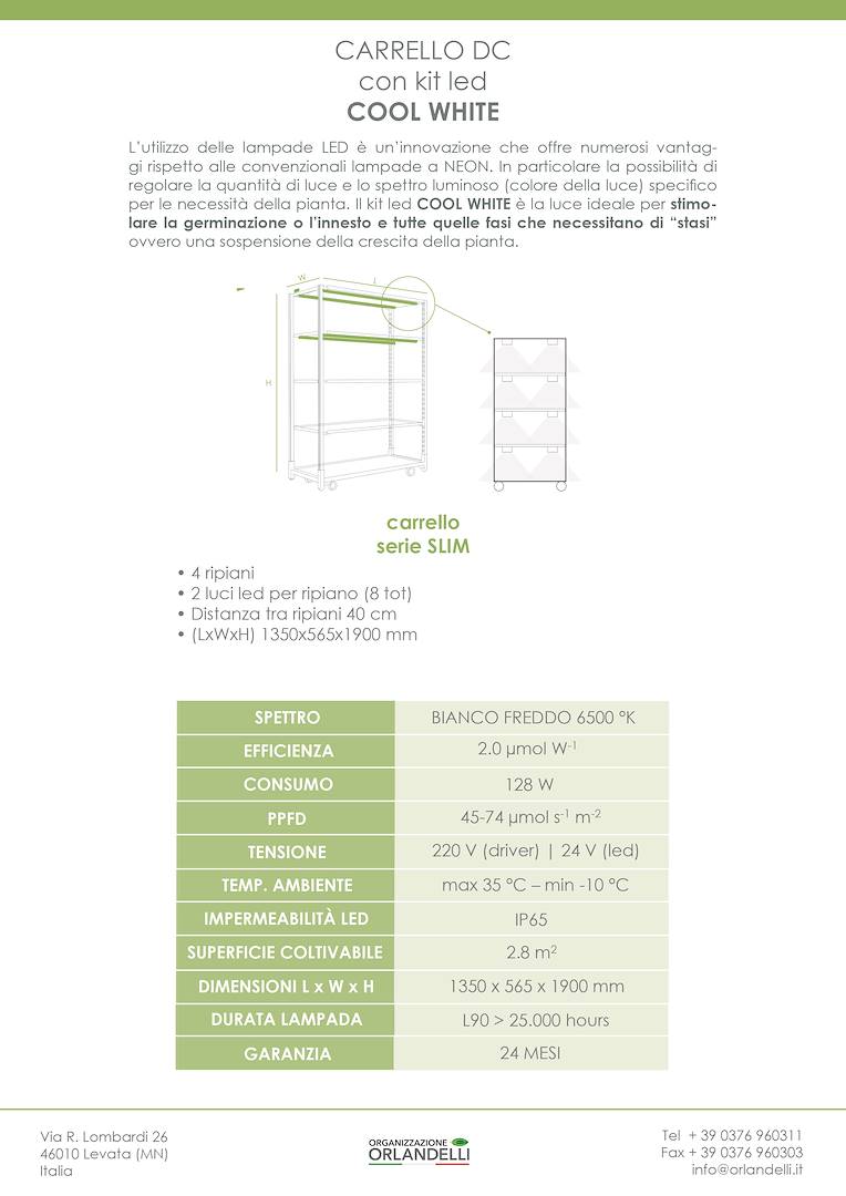 Carrello DC con kit luci led per GERMINAZIONE E INNESTO