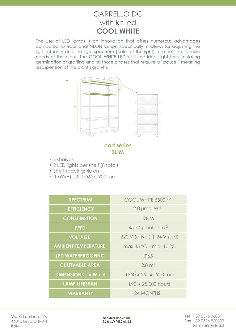 عربة DC مع مجموعة إضاءة LED للإنبات والتطعيم