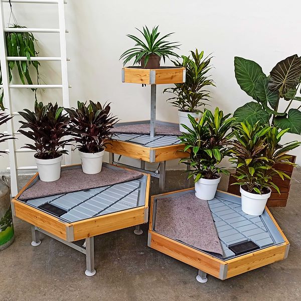 Sechseckiger Holztisch Linie Amor