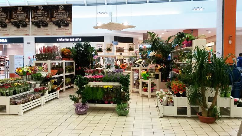 نقطة بيع الأزهار في لاكويلا ، إيطاليا