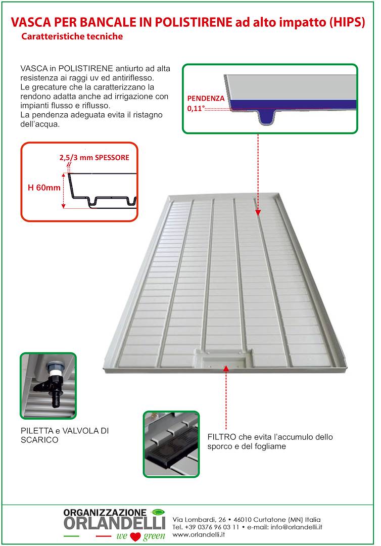 Vasca per bancali in PST grigio