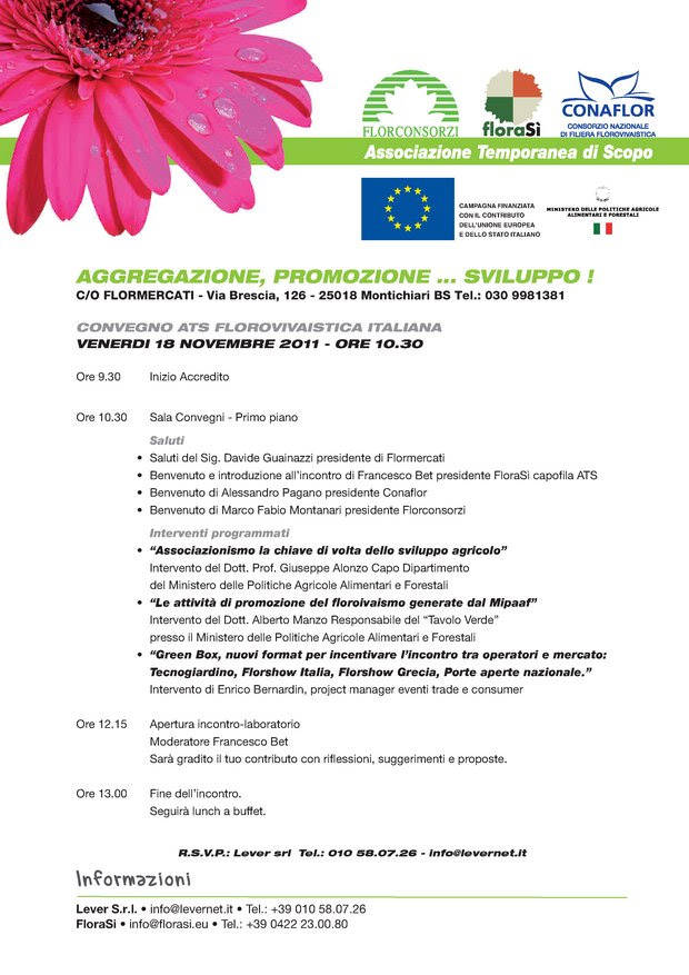 AGGREGAZIONE, PROMOZIONE... SVILUPPO !