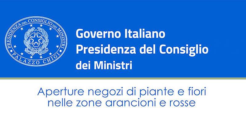Aperture negozi di piante, fiori, bulbi e fertilizzanti nelle zone arancioni e rosse