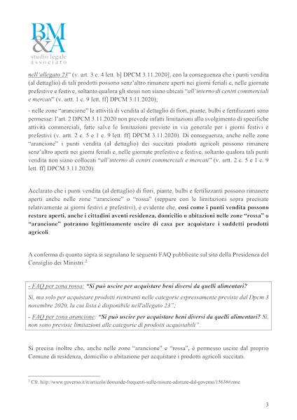 Aperture negozi di piante, fiori, bulbi e fertilizzanti nelle zone arancioni e rosse