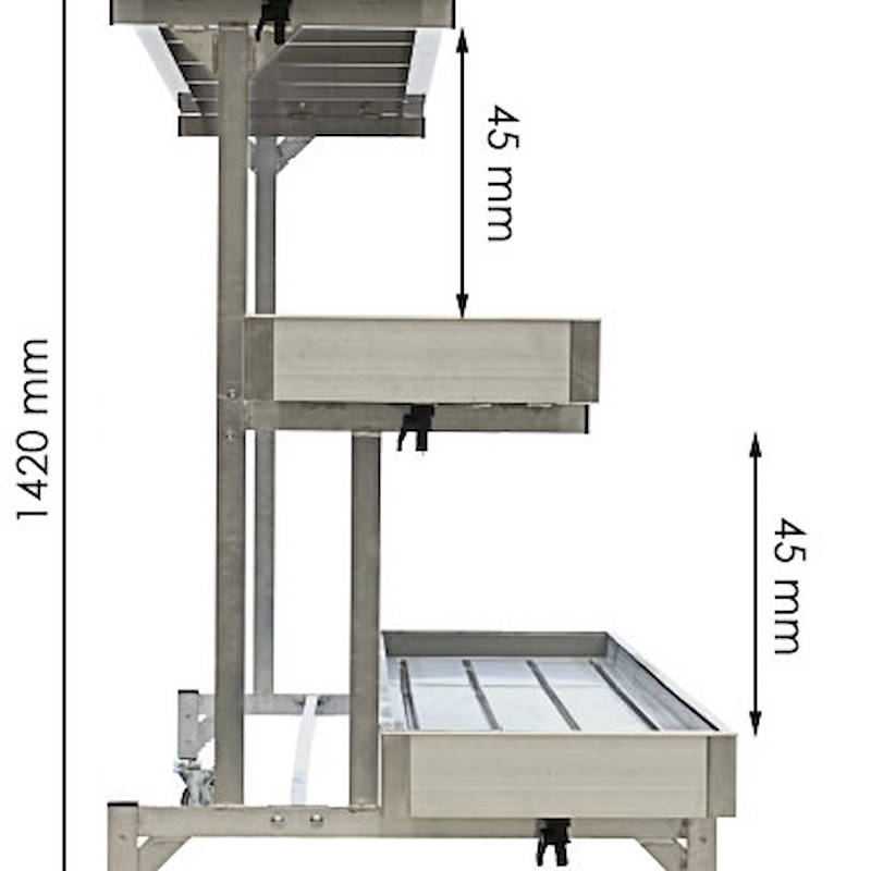 Banc en aluminium 3 étagères