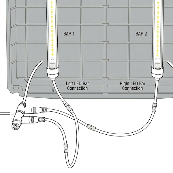 Gitterwagen 1350 mit TUBE WHITE PAR LED-Keimungsleuchten