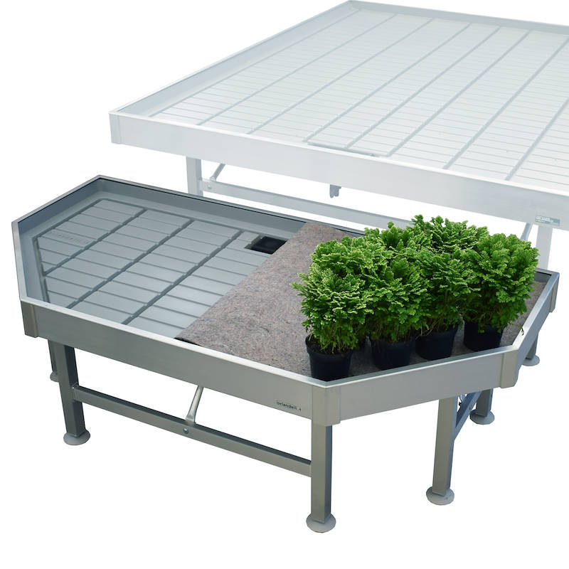 Cabecera en aluminio para mesas para plantas y flores