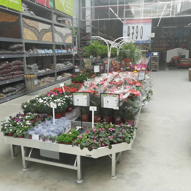 Cabecera en aluminio para mesas para plantas y flores