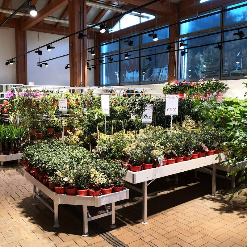 Cabecera en aluminio para mesas para plantas y flores