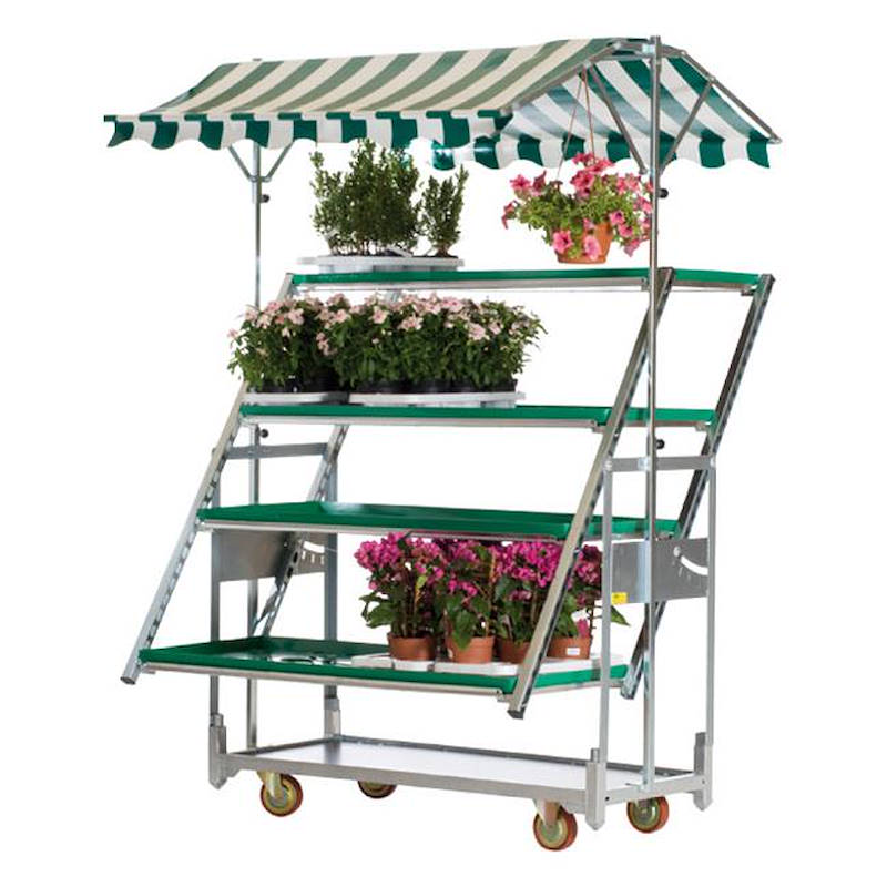 Cabriolet convertible cart with water trays and canopy