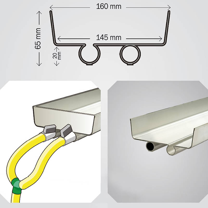 Canalillo aéreo en aluminio