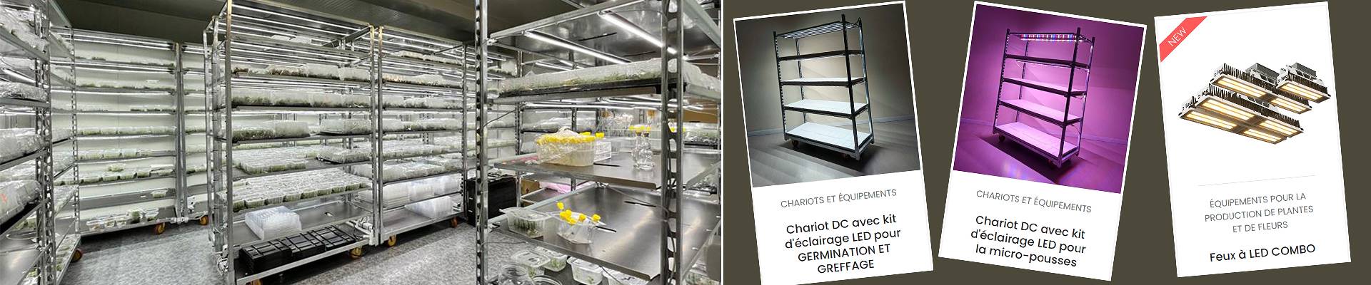 ÉQUIPEMENTS POUR LA PRODUCTION DE PLANTES ET DE FLEURS