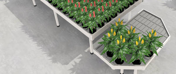 Furniture for plants and flowers, sale of garden center products, 1