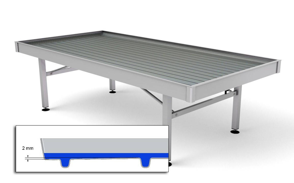 Aluminum table with PST water tray