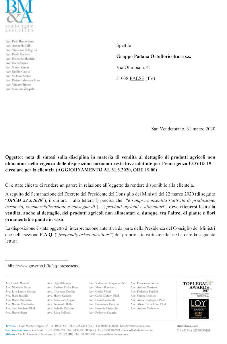 I Garden Center possono tenere aperto