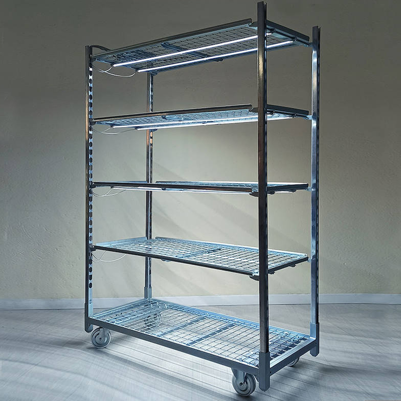 Drahtgitterwagen mit LED-Beleuchtungsset für die Keimung und Pfropfung