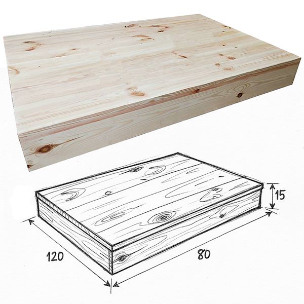 Display platform in natural wood