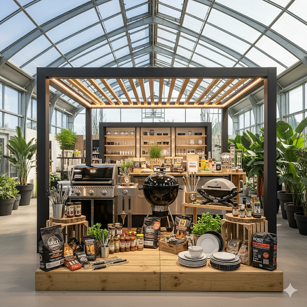 Plateforme d'exposition en bois naturel