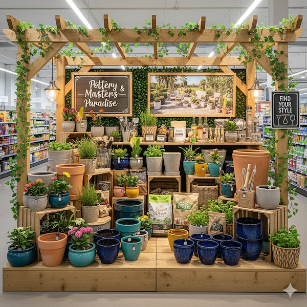 Plateforme d'exposition en bois naturel