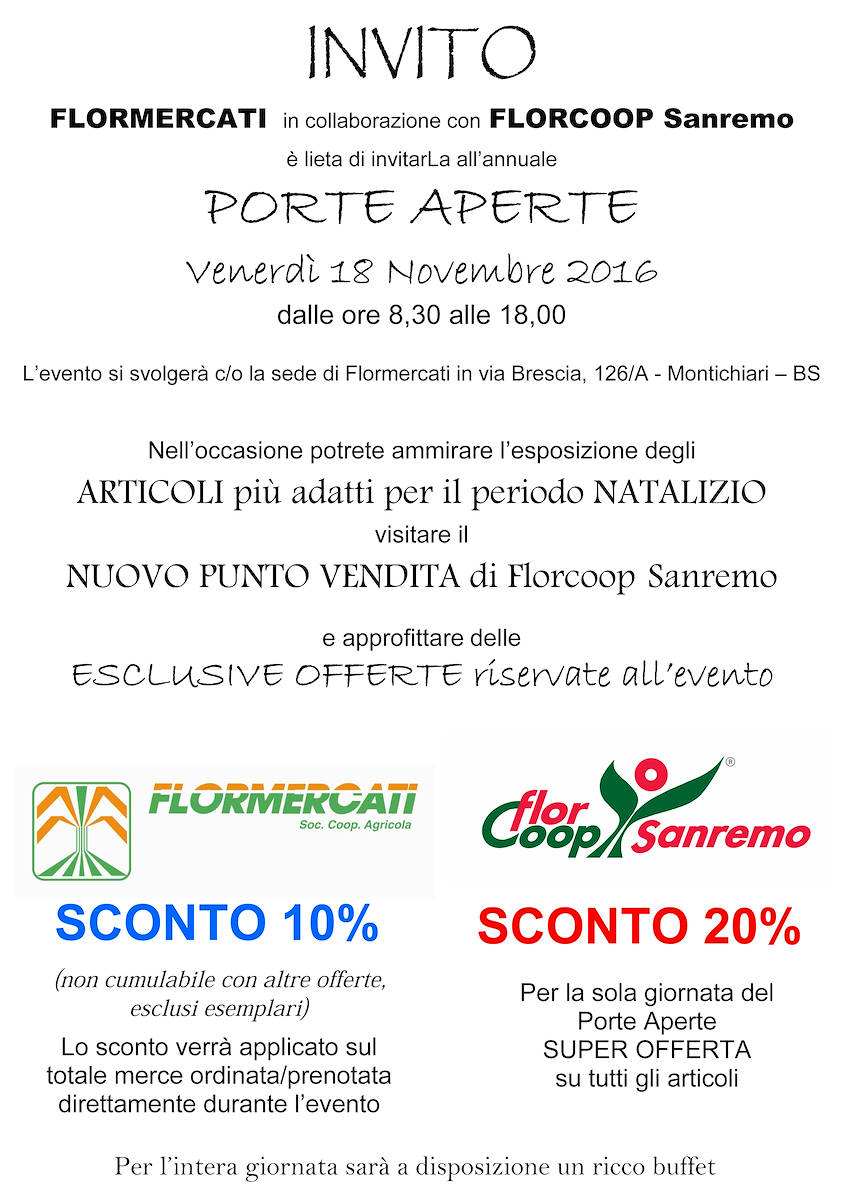 PORTE APERTE Flormercati – Florcoop