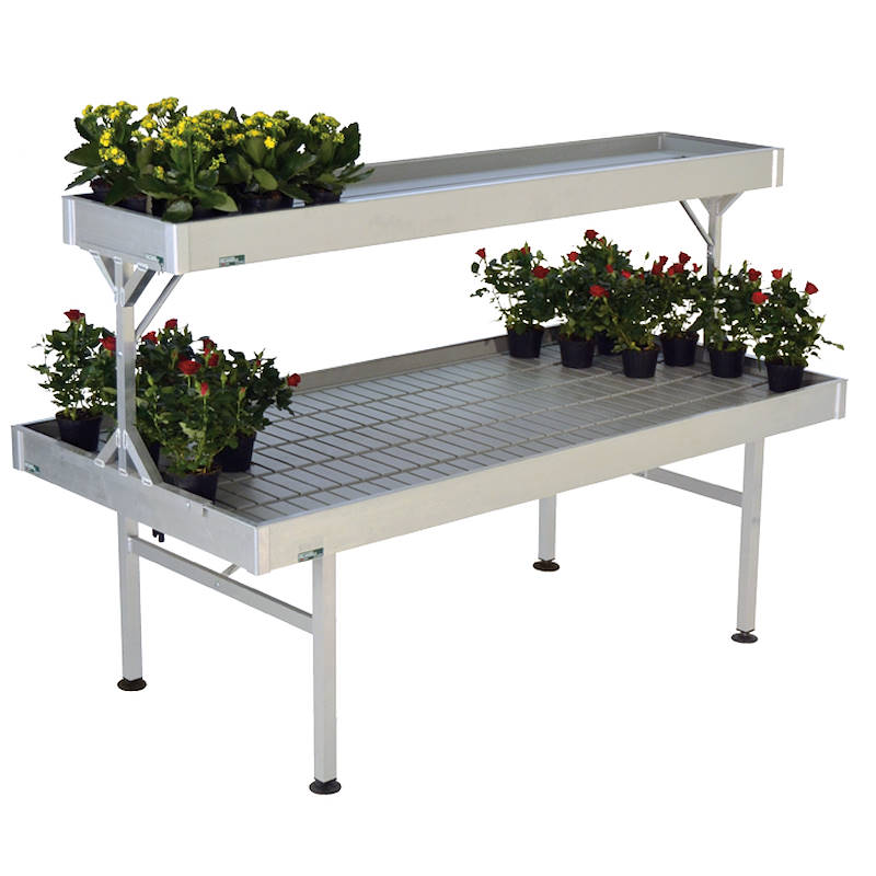 Raised aluminium bench