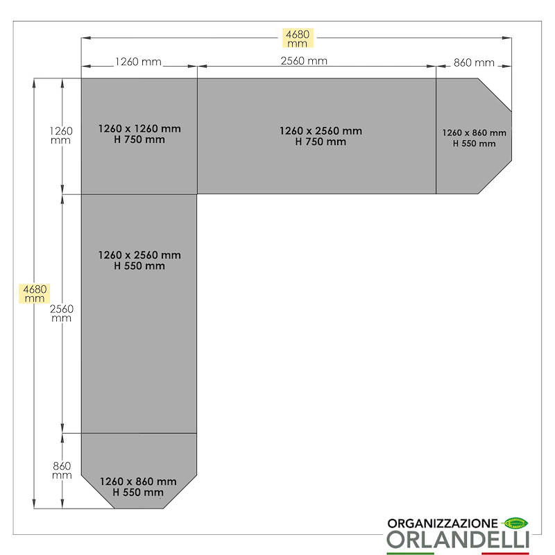 Set Corner Linea Legno AMOR